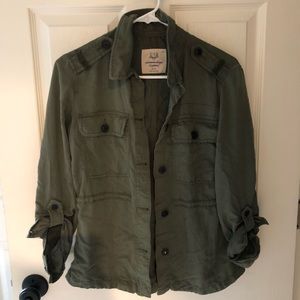 Womens American Eagle Green Utility Jacket Shirt